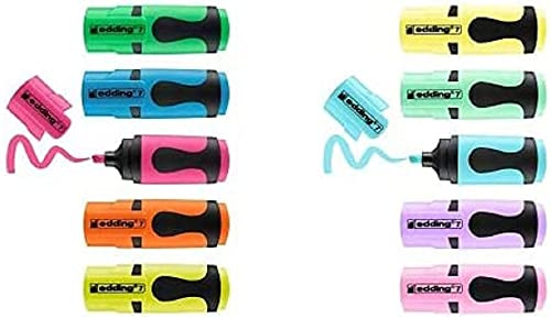edding 7 Mini Textmarker - Neon-Farben - 5 highlighter pens - Keilspitze 1-3 mm - Textmarker klein in trendigen Farben - für Bullet Journal, Schule, Uni oder Büro