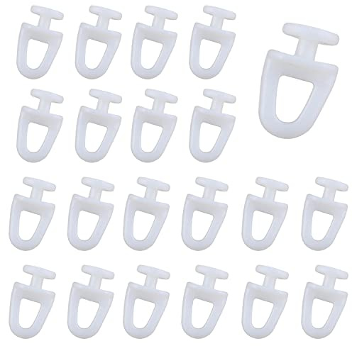 ZZLZX Curtain Track Rollers 60PCS 11mm/0.43Inch Dia White Plastic Curtain Track Carrier Glide Rollers, Drapery Rail Sliding Glider for Windows Shower Curtain Tracks