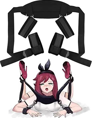 PIIKNUO Giochi Sessuali di Coppia, BDSM Set Bondage con Manette Manette alla Caviglia Letti Estremi Bondage Set SM Giocattoli del Sesso Legami Regolabili Cosce Letto SM Giocattoli del Sesso per Coppie