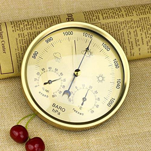 Samnuerly 5 Pouces baromètre thermomètre hygromètre Mural Station météo Domestique