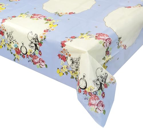 Talking Tables Alice in Wonderland Paper Table Cover – Home Recyclable Disposable Tablecloth for Mad Hatter Tea Party, Birthday, Mother’s Day, Baby Shower, Weddings & More – 180 x 120 cm