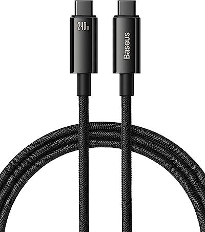 Baseus Cable USB-C Tungsten Gold 480Mbps/240W 1m Negro