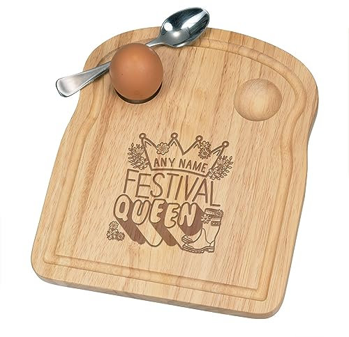 Personnalisé Festival Reine Petit Déjeuner Fofolle Coquetier Board en Bois Pâques