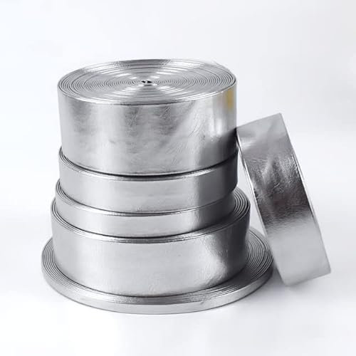 5M 5-30mm Breite Synthetikband Gold Silber Taschenkordeln DIY Kleidung Schmuck Dekor Schleifen Band Halskette Material-Silber-5mm