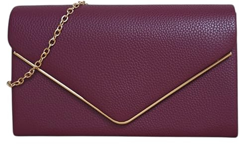 UShopUK Schlichte Handtasche aus Kunstleder, für Braut, Abschlussball, Hochzeit, Abend, Party, Geldbörse, Schultertasche