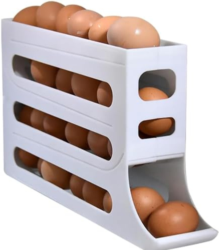 Moriyu Portauovo frigorifero, grande capacità impilabile, organizer automatico per uova fresche, contenitore per uova, organizer per cucina