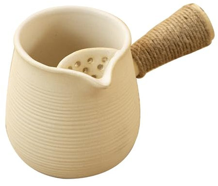 Théière en céramique, théière en porcelaine de 16,9 oz/500 ml avec filtre et poignée, machine à thé en vrac for camping pique-nique jardin poêle à charbon de bois gril à charbon en céramique/213