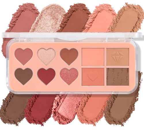 Boobeen Palette d'ombres à paupières nude - maquillage des yeux mat et scintillant, 10 couleurs d'ombres à paupières hautement pigmentées, d'aspect naturel et de longue durée