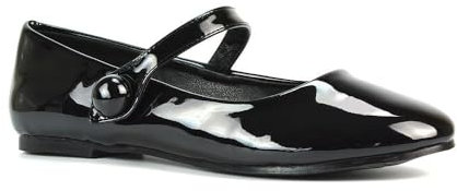 Women's Flat Dolly Shoes Ladies Closed Toe Mary Jane Slip On Black Patent Ballet Smart Work Girl School Shoes Pumps Size 5