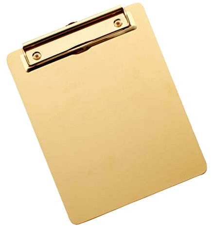 COHEALI Porte-papiers en Métal A4 Presse-papiers Porte-papiers Presse-papiers pour Écrire Tablette D'écriture Portable Taille L Doré