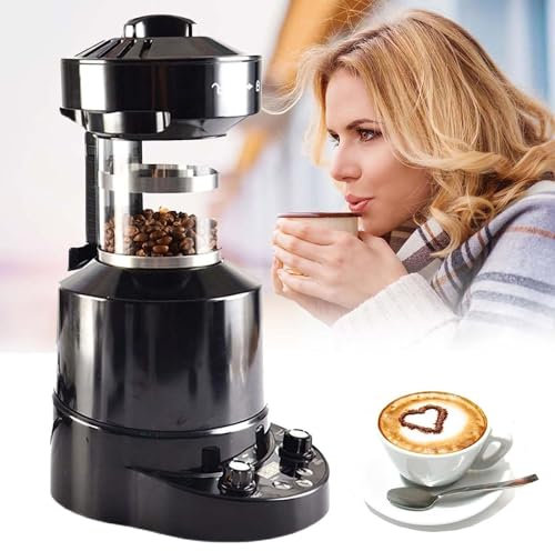 Electric Coffee Roaster Machine - Cold/Hot Air Adjustment, Automatic Small Hot Air Coffee Bean Roaster Machine - Timer + Adjustable Wind Speed, for Cafe Shop Home, Office