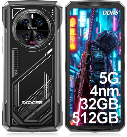 DOOGEE V40 Telephone Portable incassable 5G, 32GO+512GO/TF 2TB Android 14, Smartphone Incassable 6.78''+120Hz, 108MP+20MP Caméra Téléphone, Trois SIM/WiFi6E/NFC/DDR5/Face ID/OTG