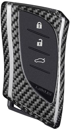 T-carbon autoschlüssel hülle kompatibel mit Lexus GX460 LC500 LS500 RZ450 RX350 ES350 NX 2018-2025,Silber Schwarz