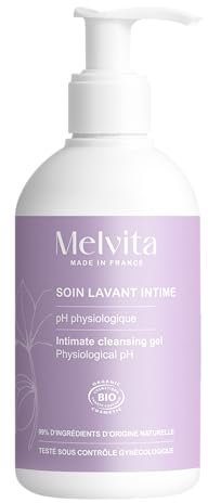 Melvita - Gel Hygiène Intime Doux - Les Essentiels - Extraits de Mauve, Cranberry, Hibiscus - Propriétés Apaisantes, Hydratantes - Flacon 225 ml