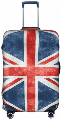 CKGODGF Bedruckte elastische Gepäckhülle mit UK-Flagge, personalisierbar mit Reißverschluss., weiß, L