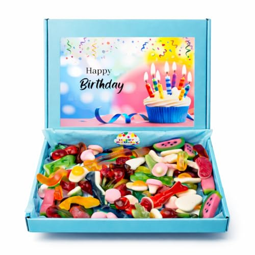 Birthday Sweets Gift Box – Pick and Mix Sweets Selection, Assorted Sweet Box Gift for Kids & Adults, Colourful Sweets Gift Box for Birthdays & Celebrations