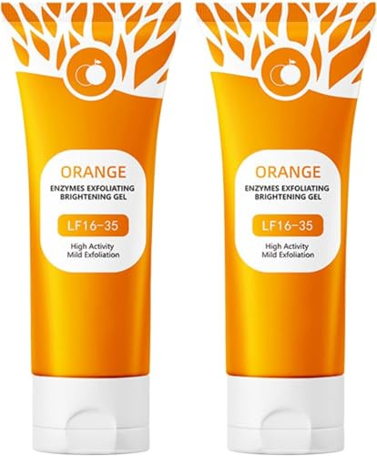 Gel exfoliant aux enzymes d'orange, gel exfoliant bio pour le visage et le corps,exfoliants visage,orange enzyme exfoliating gel, exfoliants hydratant nettoyant en profondeur pour le visage (100g, 2)