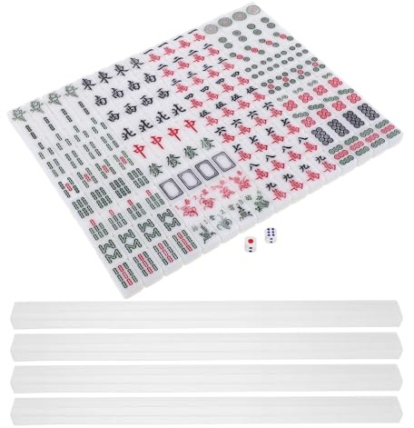 Gatuida Mini Juego de Mahjong Chino Portátil de Viaje, Fichas de 20mm en Estilo Imitación Jade Claro, Set Compacto con 4 Palillos, Adecuado para Juegos Familiares y Ocio en Exteriores