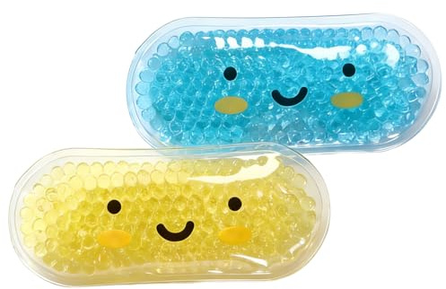 LUDHEP Ghiaccio gel riutilizzabile Caldo Freddo Cuscinetti refrigeranti per bambini, Riutilizzabili in gel di raffreddamento per urti, febbre, lividi, mal di denti o mal di testa, 2 pezzi