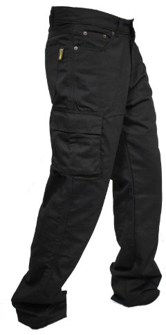 newfacelook Men’s Motorcycle Pants Cargo Black Aramid Protective Lining Motorbike Jeans Trousers Knee and Hip Pads