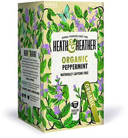 Heath & Heather - Organic Peppermint Tea • Crisp Herbal Infusion for Digestive Comfort • Naturally Caffeine-Free • Vegan • Invigorating Mint Wellness • Multipack 6 x 20 Boxes (120 Tea Bags)