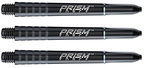 WINMAU Prism Force Noir Solide Tiges de Fléchettes Moyennes en Polycarbonate - 1 Jeu par Paquet (3 Arbres au Total)