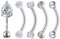Longita Augenbrauenpiercing Curved Barbell Rook Piercing Banane Schmuck Chirurgenstahl 16G Tragus Ohrring Bar 6mm 5 Stück