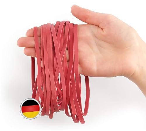 50 grandi elastici rotondi - 5 mm di larghezza, elastici e stabili, in gomma naturale, riutilizzabili e durevoli, anelli di gomma per casa, ufficio e giardino