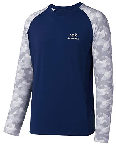 Bassdash Camiseta de Manga Larga para Hombre Camiseta de Camuflaje Performance con protección Solar 50 UPF de Secado rápido