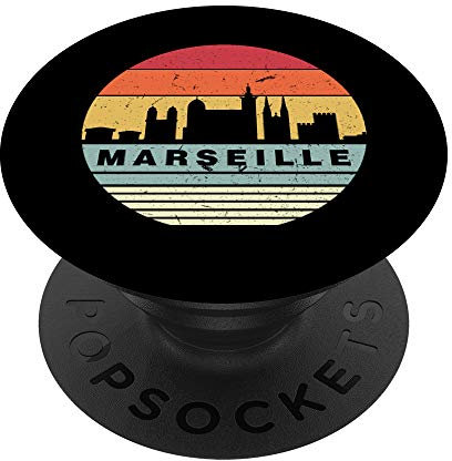 Silhouette vintage de Marseille PopSockets PopGrip - Support et Grip pour Smartphone/Tablette avec un Top Interchangeable