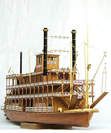 ZNYB Modellbausatz Holz Schiff Maßstab 1/100 Zubehör für Dampfschiffmodelle: Das US-amerikanische Sternwheel-Dampfschiff Mississippi
