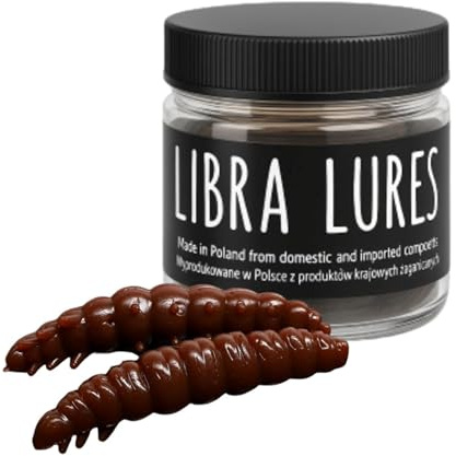 Libra Lures Larva 45mm | Forellenköder Supersoft | Inhalt: 12 Stück | Aroma: Krill | Farbe: 038 / Brown