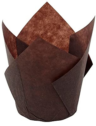 BIOZOYG Muffinförmchen Papier 5,5 cm Ø 5 cm Candy Bar Zubehör Tulpen Cupcake Wrapper Papier braun I Mini-Panettone Einlagen-Backpapier hitzebeständig I Tulpenmuffinform Papier-Becher 1000 Stück