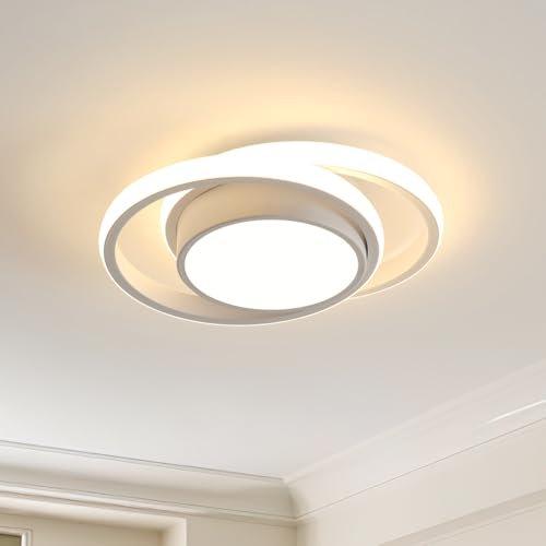Dorlink LED Ceiling Light, 32W 2880LM Modern Ceiling Light Round Small Ceiling Lighting Fixture Aluminum, 3000K Warm White Close to Ceiling Light Fixture for Hallway,Bedroom, Kitchen, Living Room