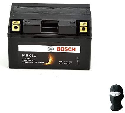 KOMPATIBEL MIT YAMAHA YZF-R1 1000 VON 2007 BIS 2008 BATTERIE YTZ10S-BS YTZ10S-4 BOSCH M60110 MONTIERT AUF MOTORRAD 8AH AMPERE 12V 150X87X93MM