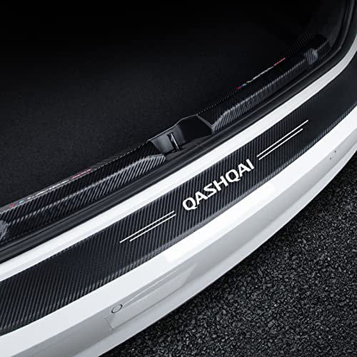 Symilov Car Rear Bumper Protector for Nis-san Qashqai J10 J11 2021-2008, Trunk Sill Edge Strip Scuff Plate Carbon Fiber Anti-scratch Protector Sticker Body Styling Accessories,Black