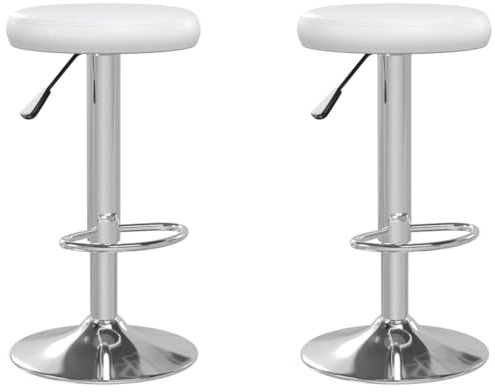 vidaXL Barhocker 2 STK. Weiß Kunstleder