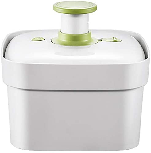 Essoreuse à salade manuelle 7 litres, panier pour déshydrater les légumes Lave-légumes de cuisine avec bouton d'arrêt rapide - pour éliminer l'excès d'eau de la laitue, des épinards, du chou