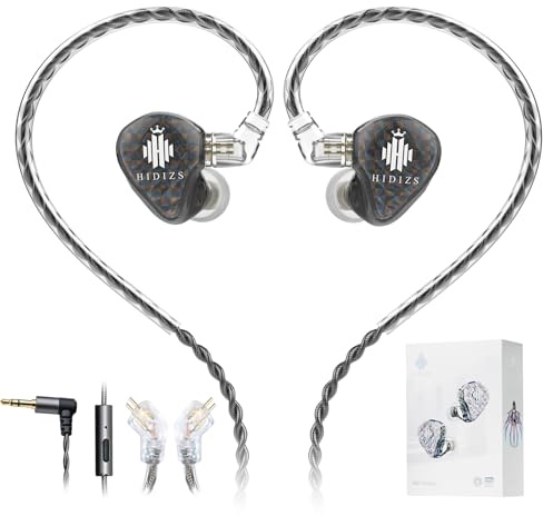 Hidizs MS1 Galaxy IEM Gaming-Headset mit doppeltem Magnetmotor für immersiven Gaming-Sound, kabelgebundene Kopfhörer, Inline-Mikrofon, abnehmbares 2-poliges Kabel, 3,5-mm-Stecker