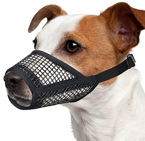 Mayerzon Maulkorb aus weichem Netzgewebe für mittelgroße, beißende Hunde| M | Corgi-Beagle-Welpenmaulkorb zum Kauen, atmungsaktiv für Fellpflege, Tierarztbesuche, Trimmen, Hecheln und Trinken