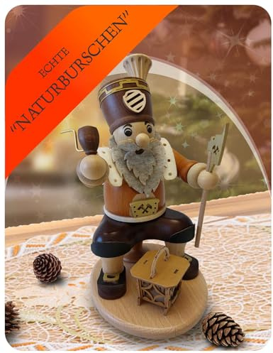 Rudolphs Schatzkiste Räucherfigur Bergmann mit Erzstab BxHxT 14,5x23x14,5cm NEU Rauchen Rauchfigur Rauchmann Räucherfigur Räucherkerze Smoker Kerze Figur Mann Holz Seiffen Erzgebirge Holz Schnee