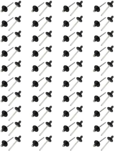 Befestigungsnieten, Muttern, Schrauben, Bolzen, Nieten, 80 Stück, Blindnieten, 4,8 x 8/12/14/16 mm, Aluminium, offenes Ende, großer Flansch, Nietenbefestigungen for Flugzeugmaschinen, Möbelbeschläge (