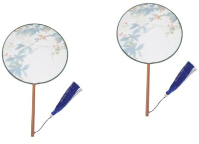 TOPBATHY 2stücke Chinesischer Rundfächer Aus Halbtransparentem Seidenstoff Handgefertigt Mit Tasseln Elegantes Accessoire Für Tänzerinnen Für Bühnenauftritte Und Fotoshootings