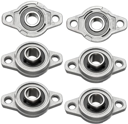 ‎KCNOFNC 6 Stück Stehlager 12mm Innendurchmesser, kugelgelagertes Flanschgehäuse，Lagerbock mit Kugellager, Gehäuselager, Lager Gehäuse