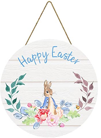 Ostern Deko Türkranz Osterkranz Haustür Frühling Wanddekoration, Wandbehang, Ostern, rund, Hausdekoration, europäisches Zuhause, Urlaubsatmosphäre, Kranz Frühling Ostern Dekoration für (B, One Size)