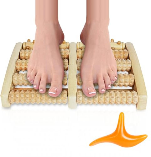 ACWOO Fußmassageroller Holz, Roller Fußmassagegerät, Fußroller Holzroller Fußmassage Fersensporn Massagegerät für Füße-Durchblutungsförderndes Fußmassagegerät, Fußroller Stressreduzierung Entspannung