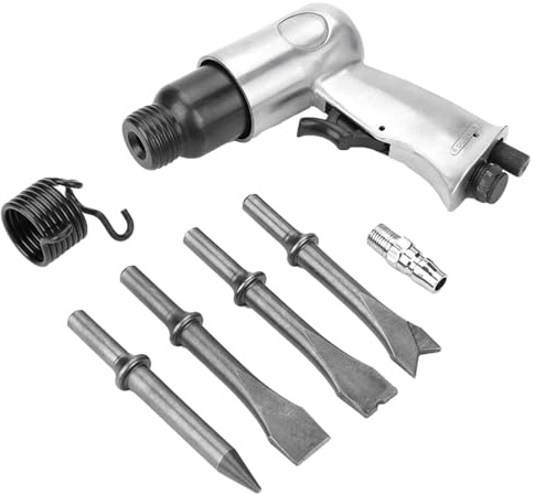 Kit de marteau pneumatique à barillet court – Outils pneumatiques multifonctionnels, outils de burins pneumatiques | Ensemble de 4 burins à air à changement rapide, marteau pneumatique à court | Outils pneumatiques, de burins 4 pièces, 4500 BPM, marteau pneumatique à court de 150