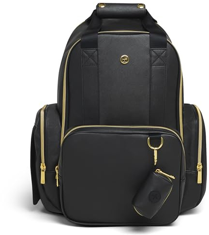 HUGGIES Accessories Wickelrucksack, schwarzes Leder, O/S