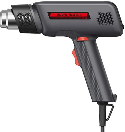 JOJOrec Heat Gun, 2000W Professional Hot Air Gun 50℃- 600℃ Variable Temperature Control (6-Level) with Dual Air Flow Settings, Overload Protection, 1.5s Fast Heating, 6 Accessories for Paint Stripping
