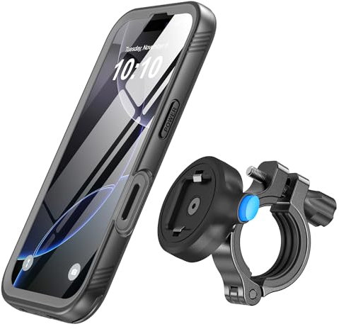 SPORTLINK Handyhalterung Fahrrad für iPhone 16 Pro - Aluminium Handyhalter Motorrad wasserdichte [Vollständiger Schutz][Kamera-Steuerung] Outdoor Phone Mount Fahrradhandyhalter Lenker Halterung